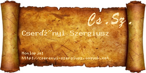 Cserényi Szergiusz névjegykártya